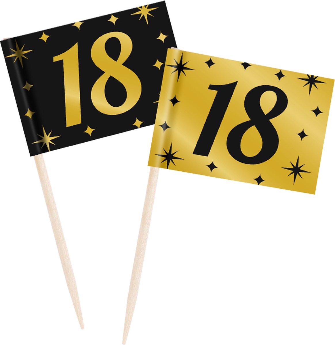 Cocktail Prikkers 18 jaar Classy 6,5cm | 50 stuks